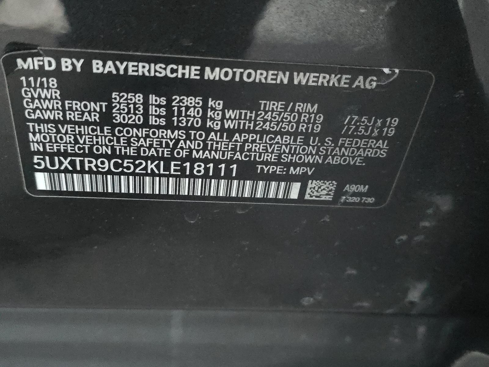 2019 BMW X3 xDrive30i AWD