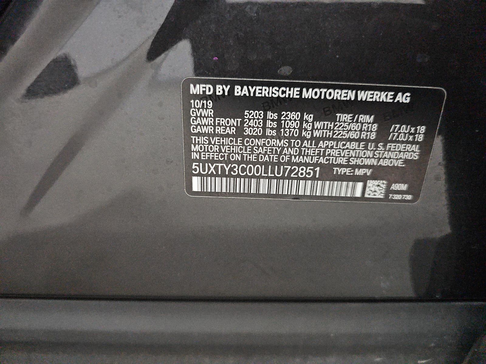 2020 BMW X3 sDrive30i RWD