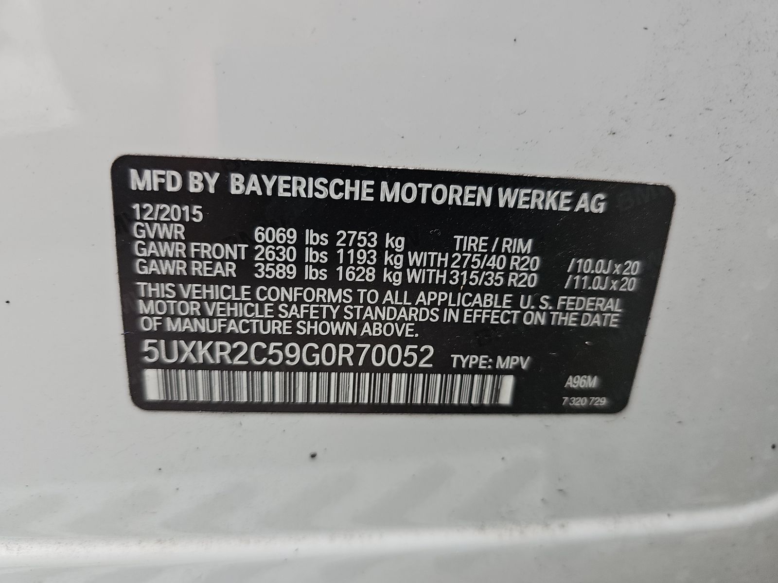 2016 BMW X5 sDrive35i RWD