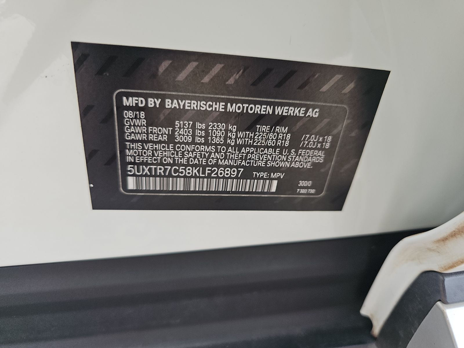 2019 BMW X3 sDrive30i RWD