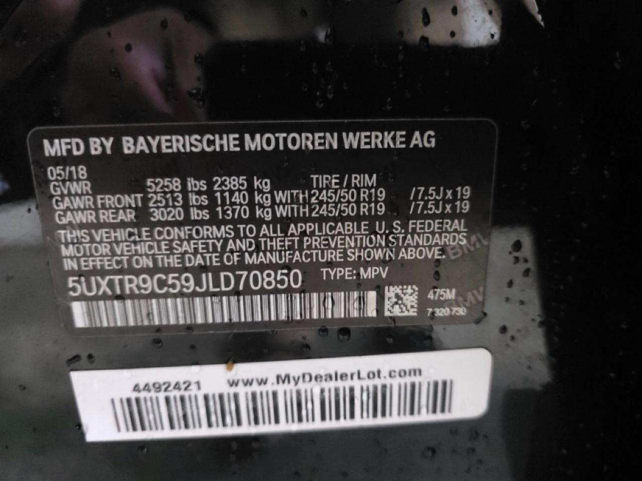 2018 BMW X3 xDrive30i AWD