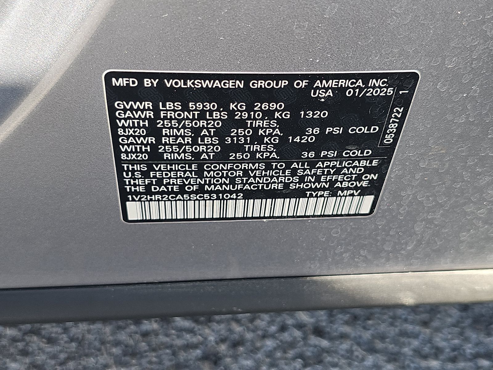 2025 Volkswagen Atlas 2.0T SE AWD