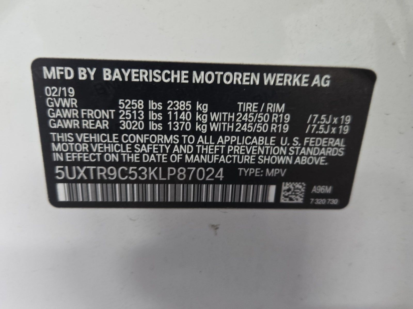2019 BMW X3 xDrive30i AWD