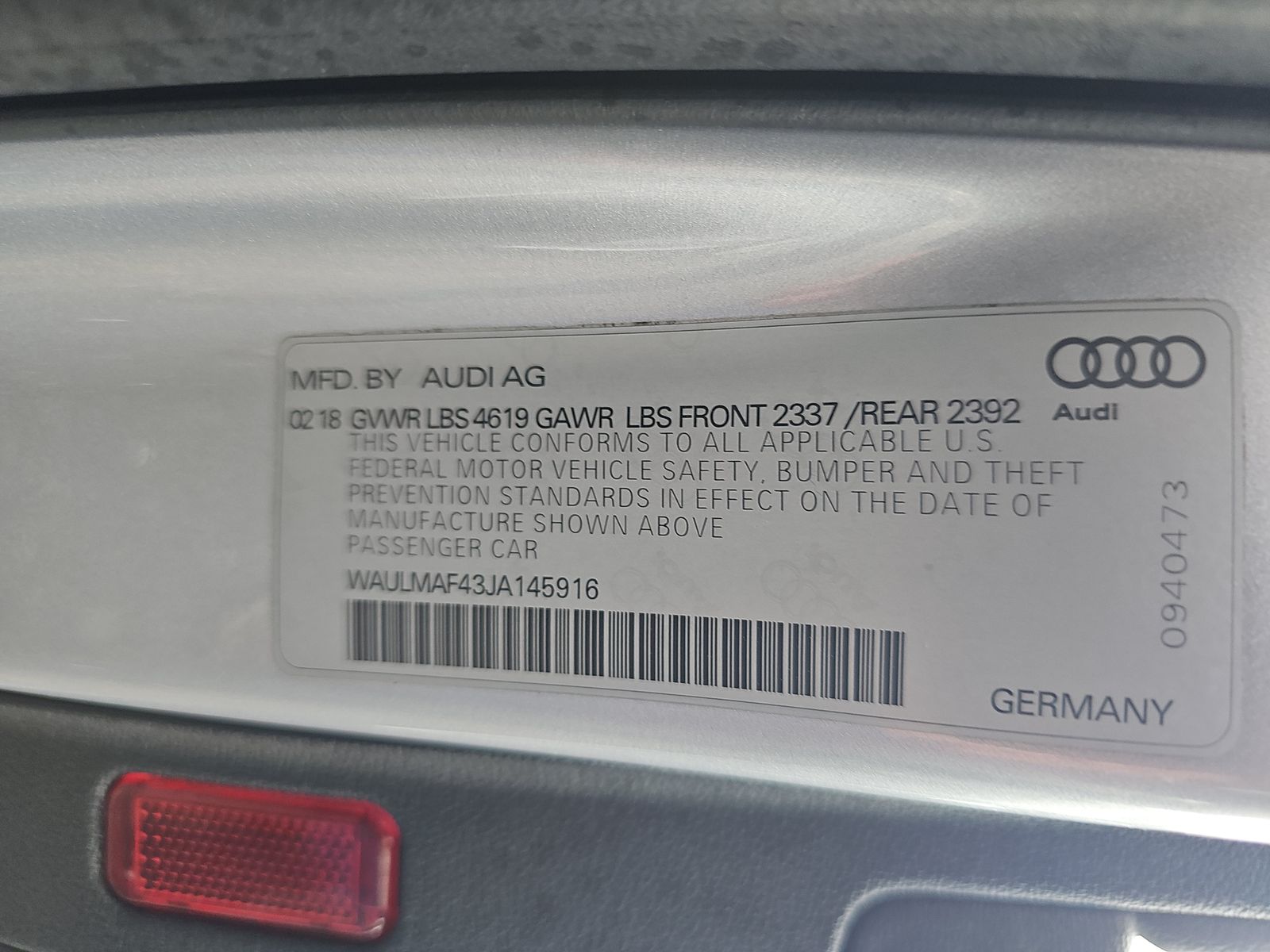 2018 Audi A4 Premium Plus FWD