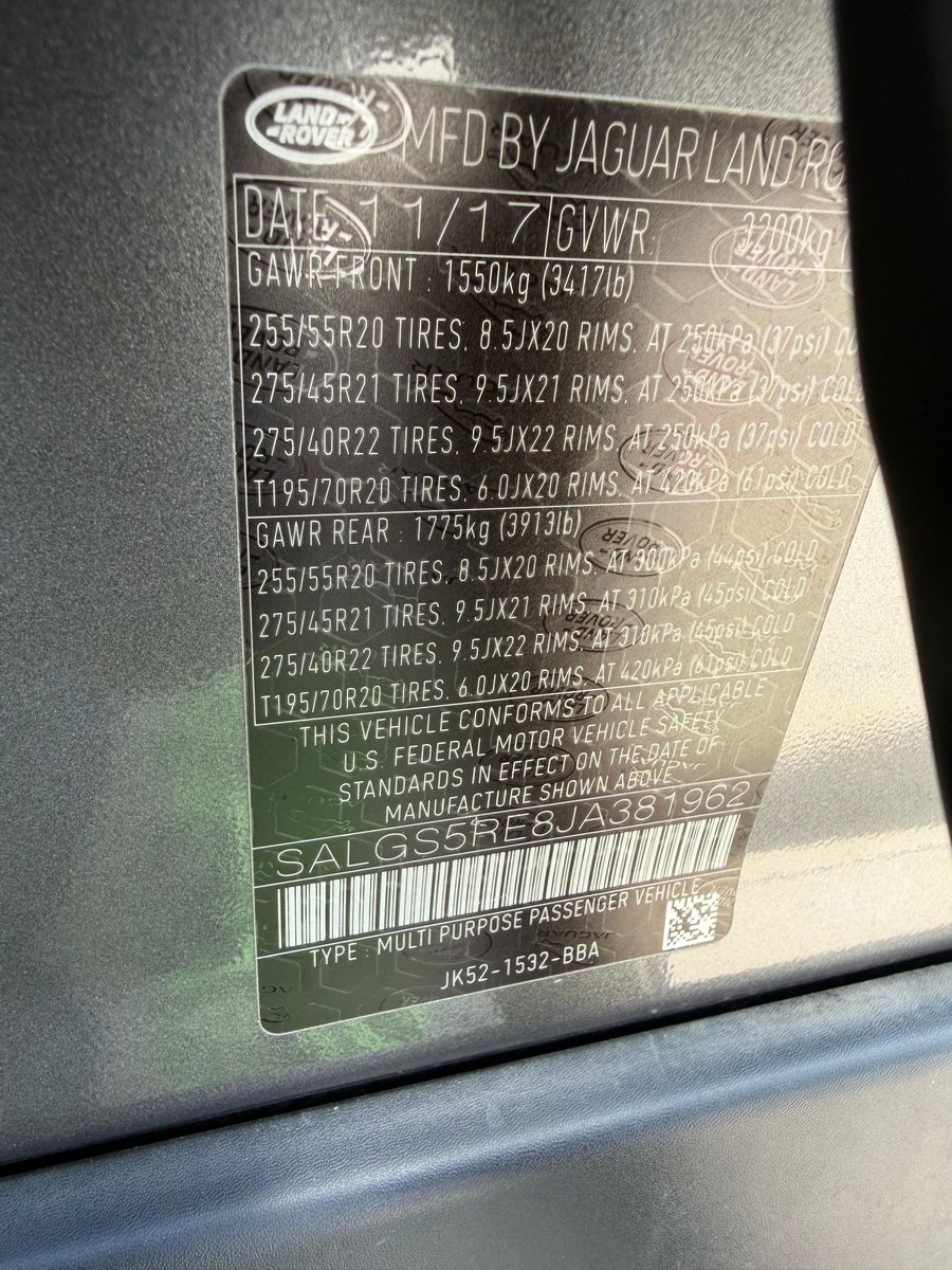 2018 Land Rover Range Rover Supercharged LWB AWD