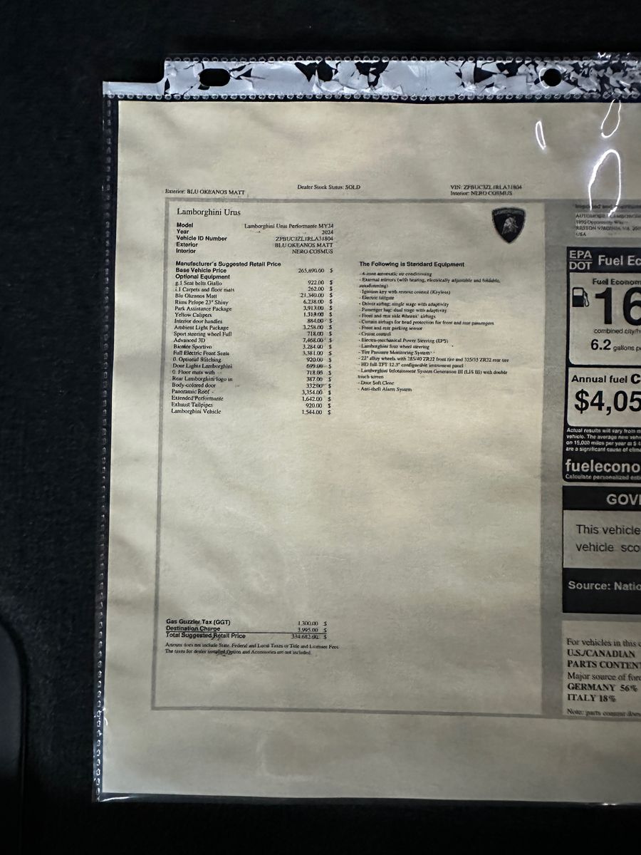 2024 Lamborghini Urus Performante AWD