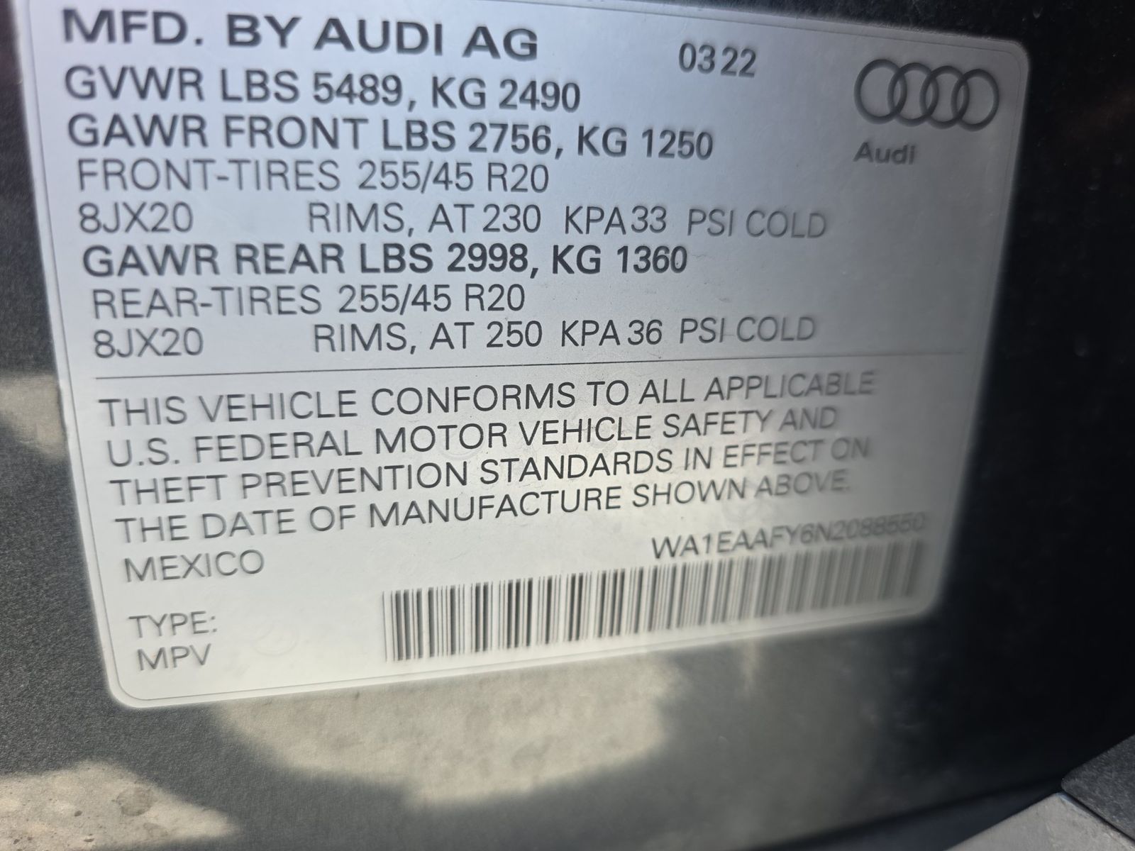 2022 Audi Q5 S line Premium Plus AWD
