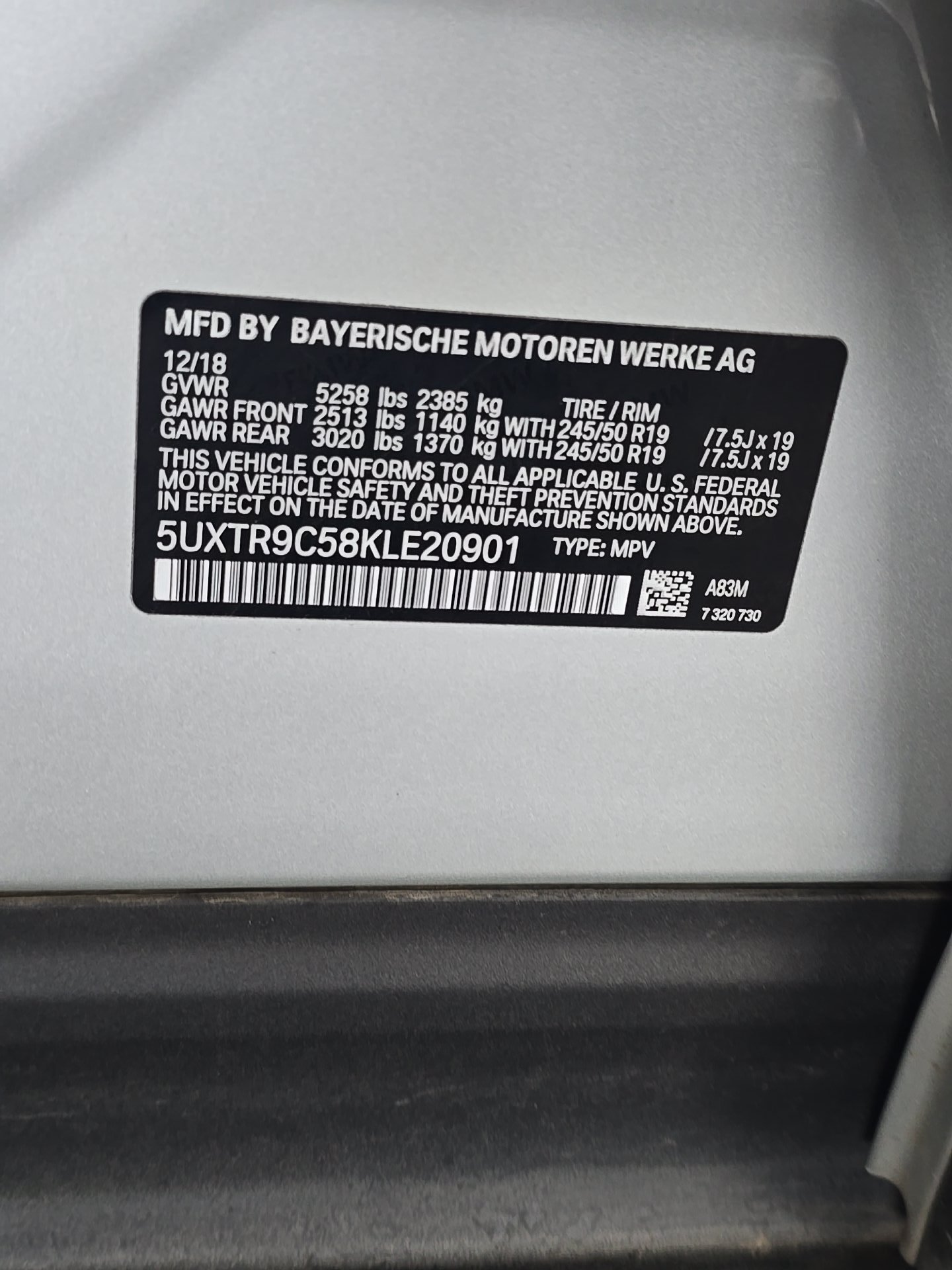2019 BMW X3 xDrive30i AWD