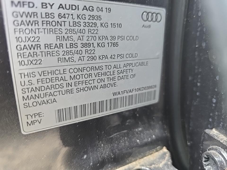 2019 Audi Q8 Prestige AWD