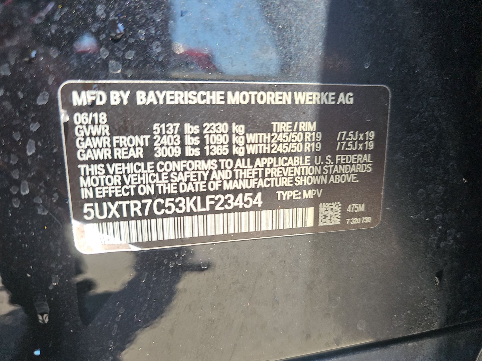 2019 BMW X3 sDrive30i RWD