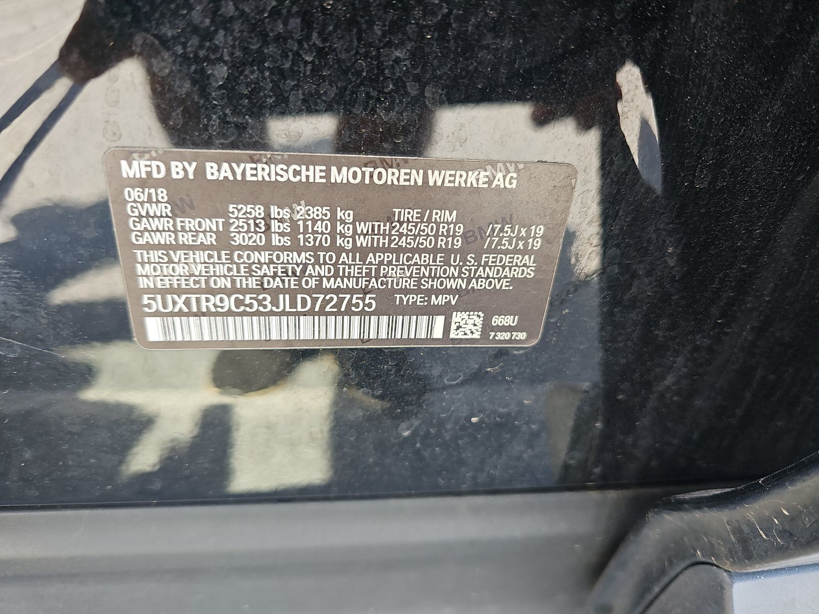 2018 BMW X3 xDrive30i AWD