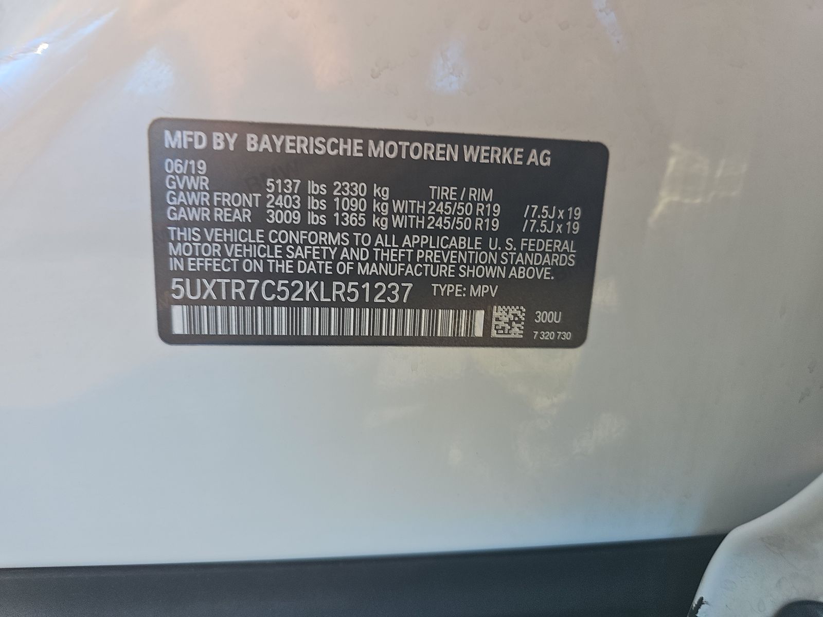 2019 BMW X3 sDrive30i RWD