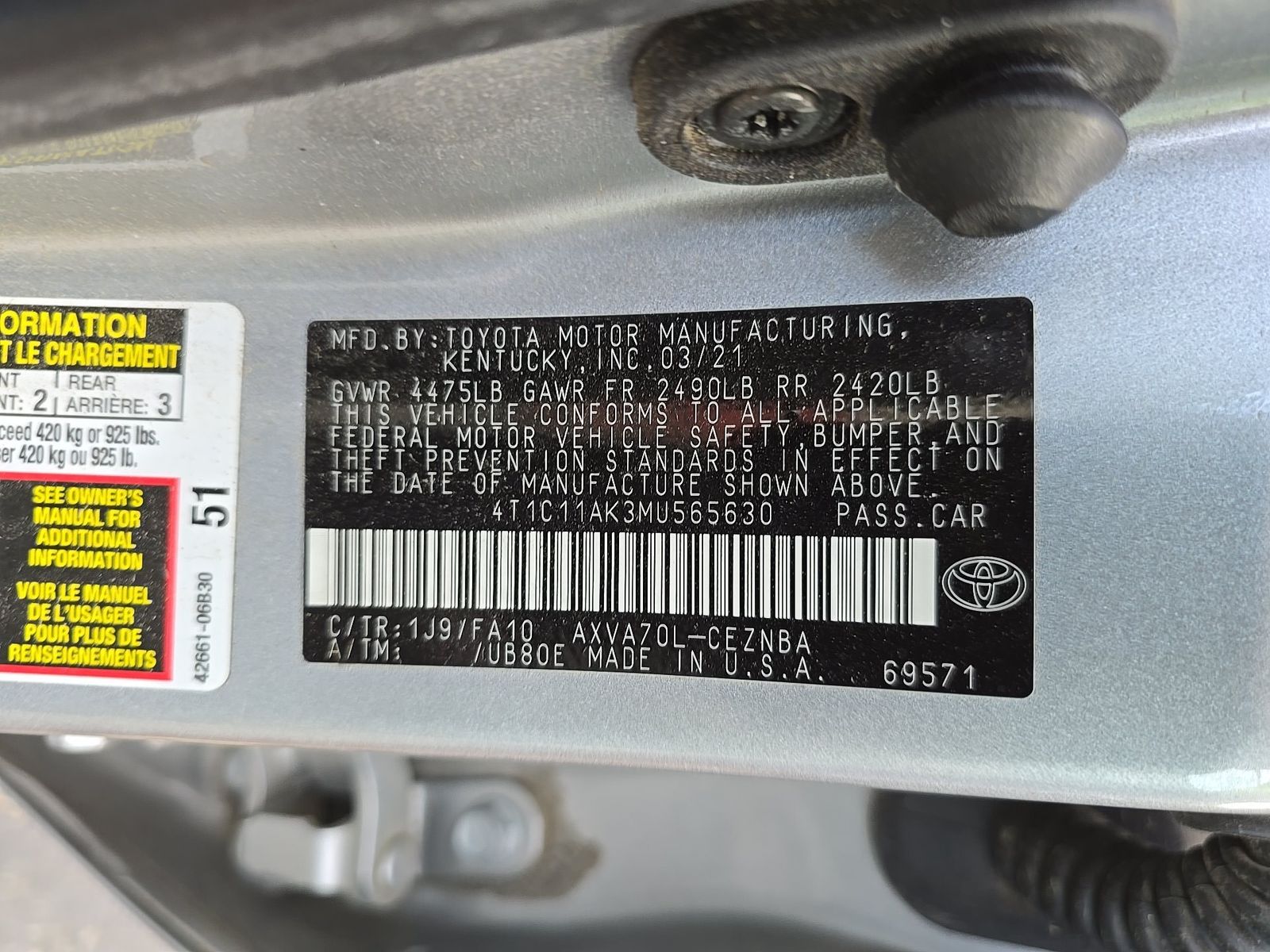 2021 Toyota Camry LE FWD