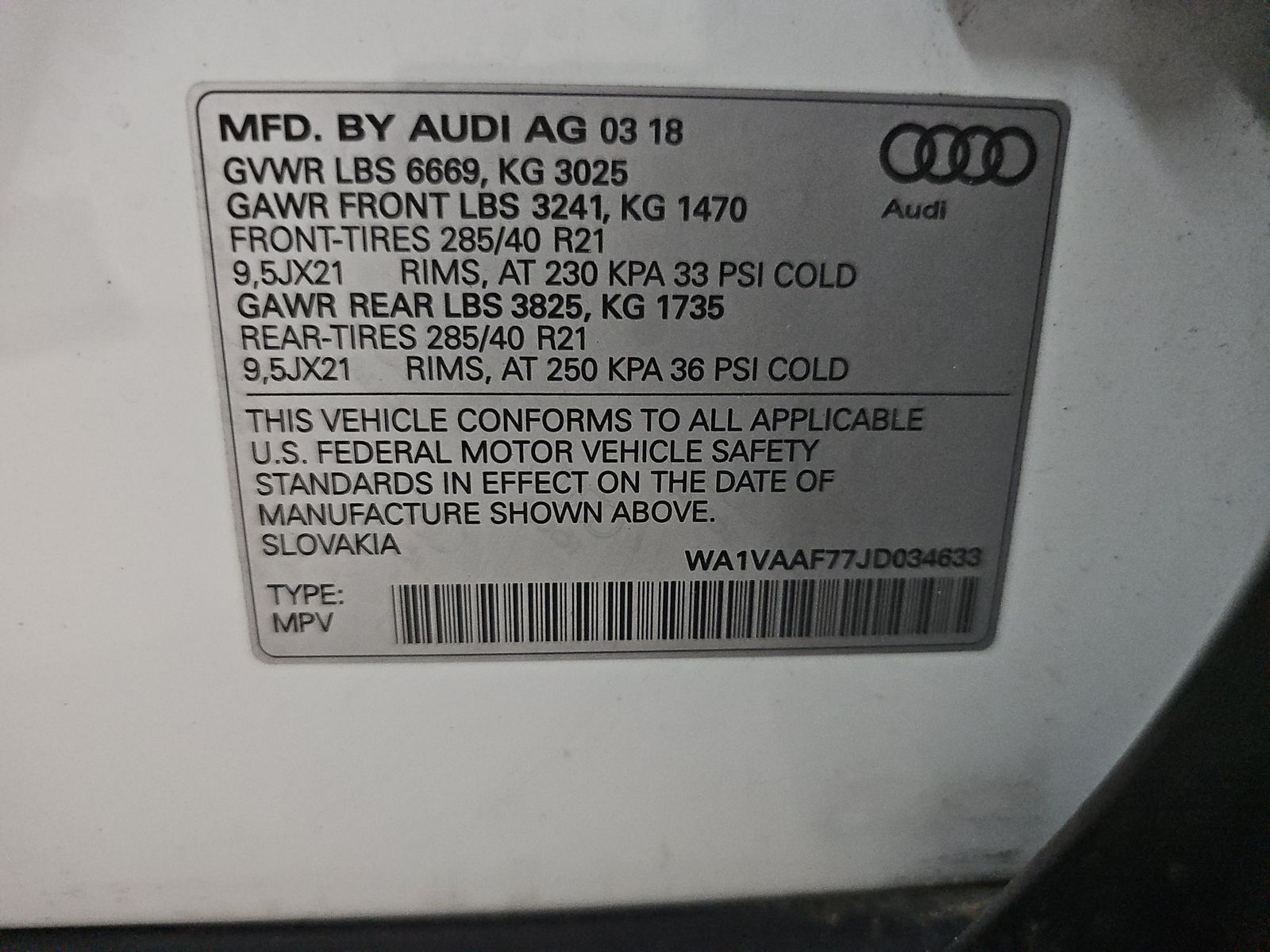 2018 Audi Q7 3.0T Prestige AWD