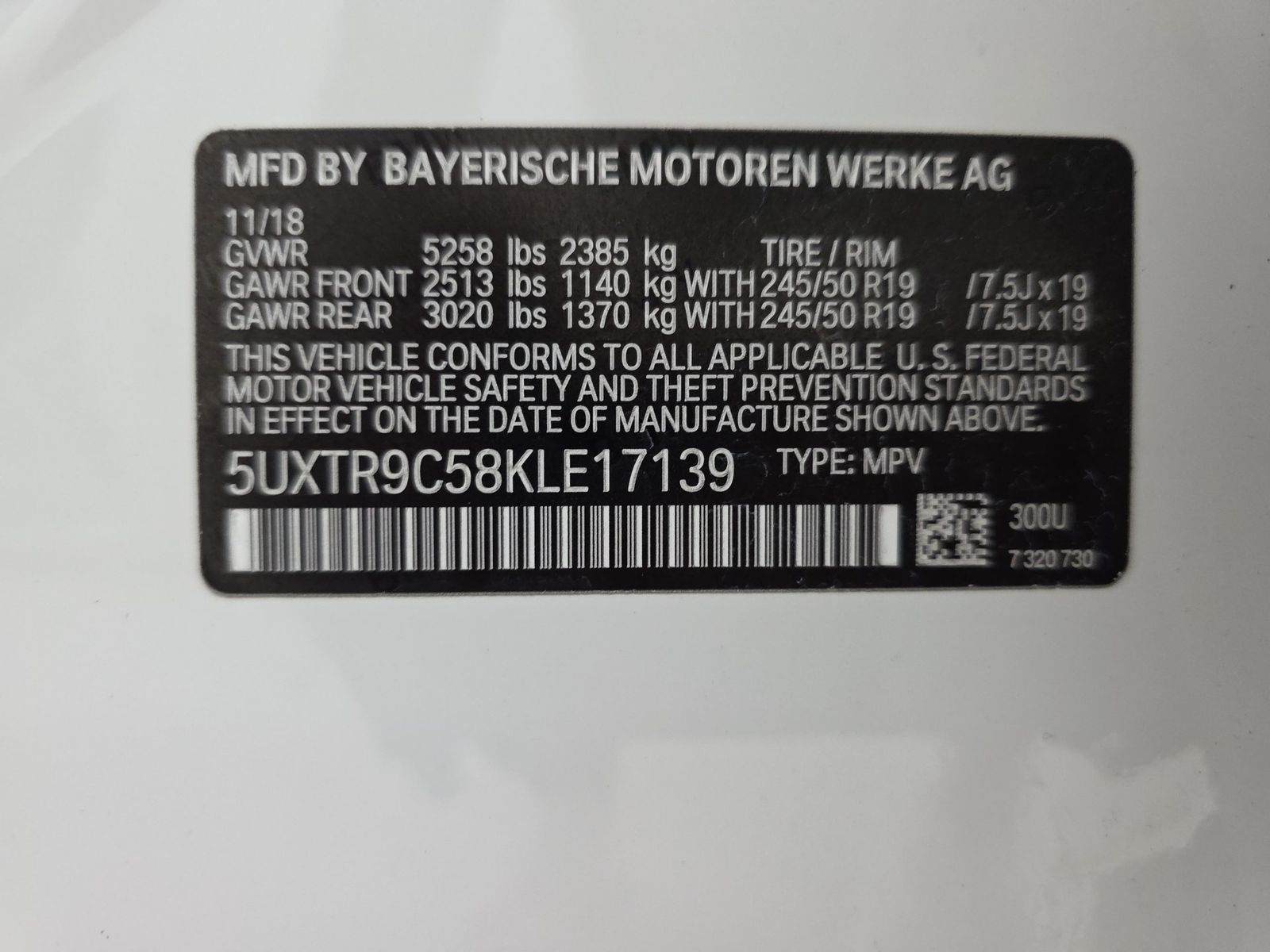 2019 BMW X3 xDrive30i AWD