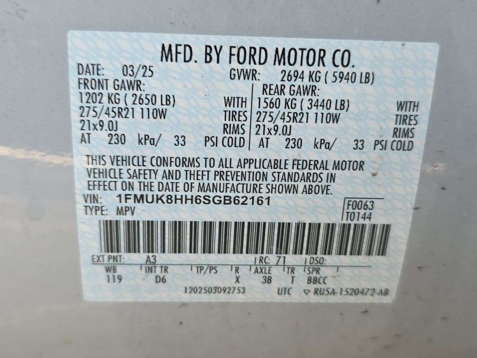 2025 Ford Explorer Platinum AWD