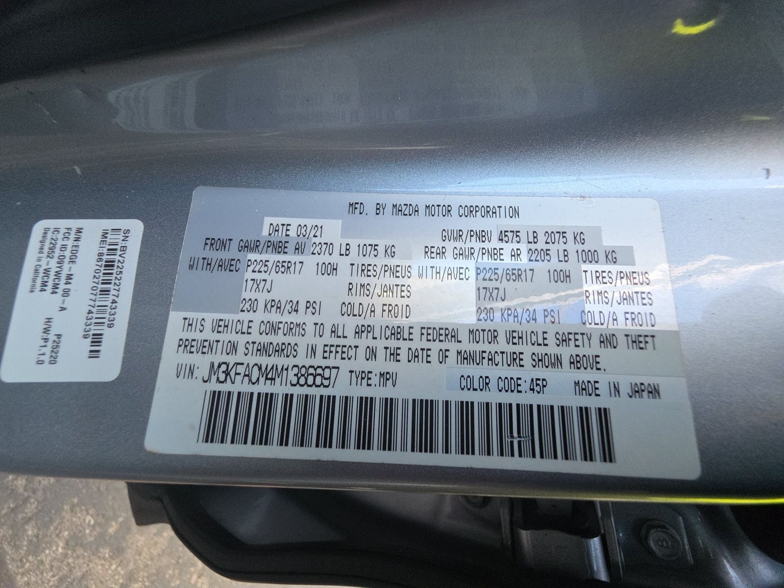 2021 MAZDA CX-5 Touring FWD