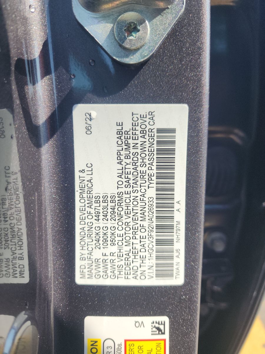 2022 Honda Accord Hybrid Touring FWD