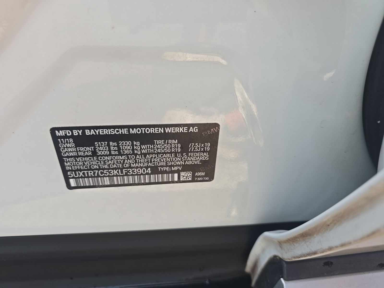 2019 BMW X3 sDrive30i RWD