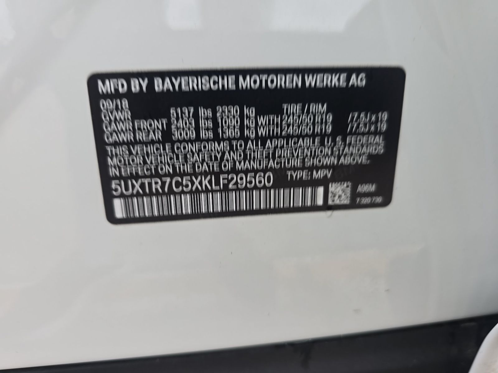 2019 BMW X3 sDrive30i RWD
