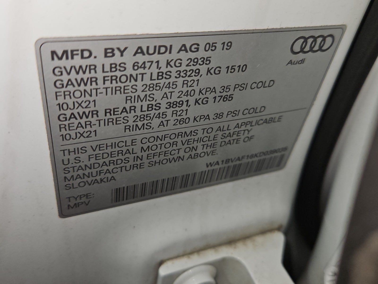 2019 Audi Q8 Premium Plus AWD