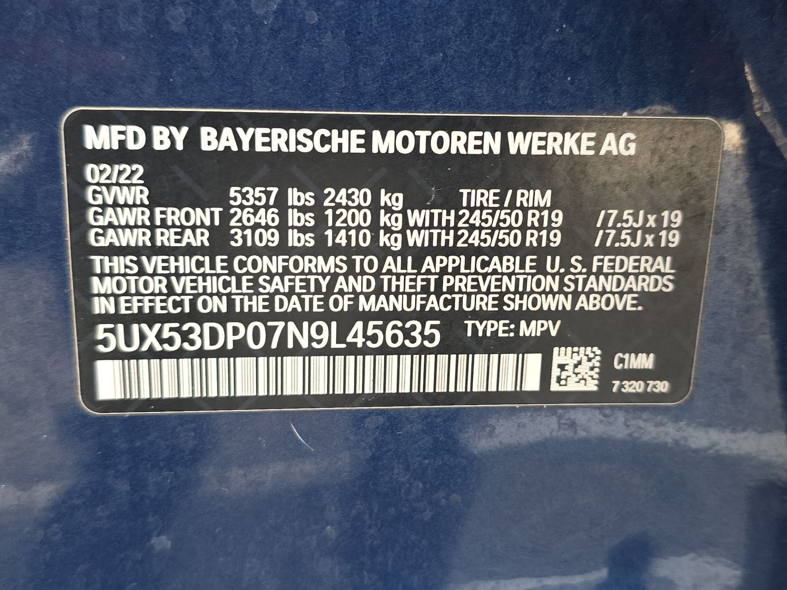 2022 BMW X3 xDrive30i AWD