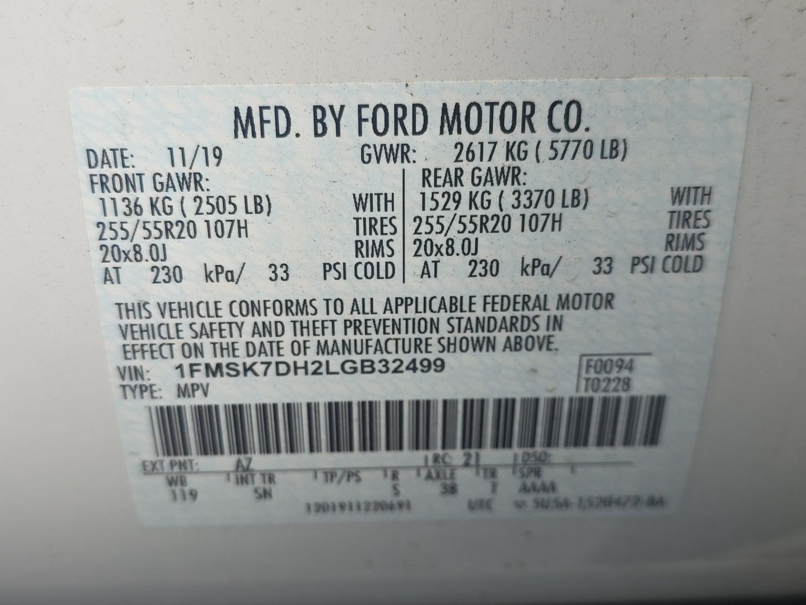 2020 Ford Explorer XLT RWD