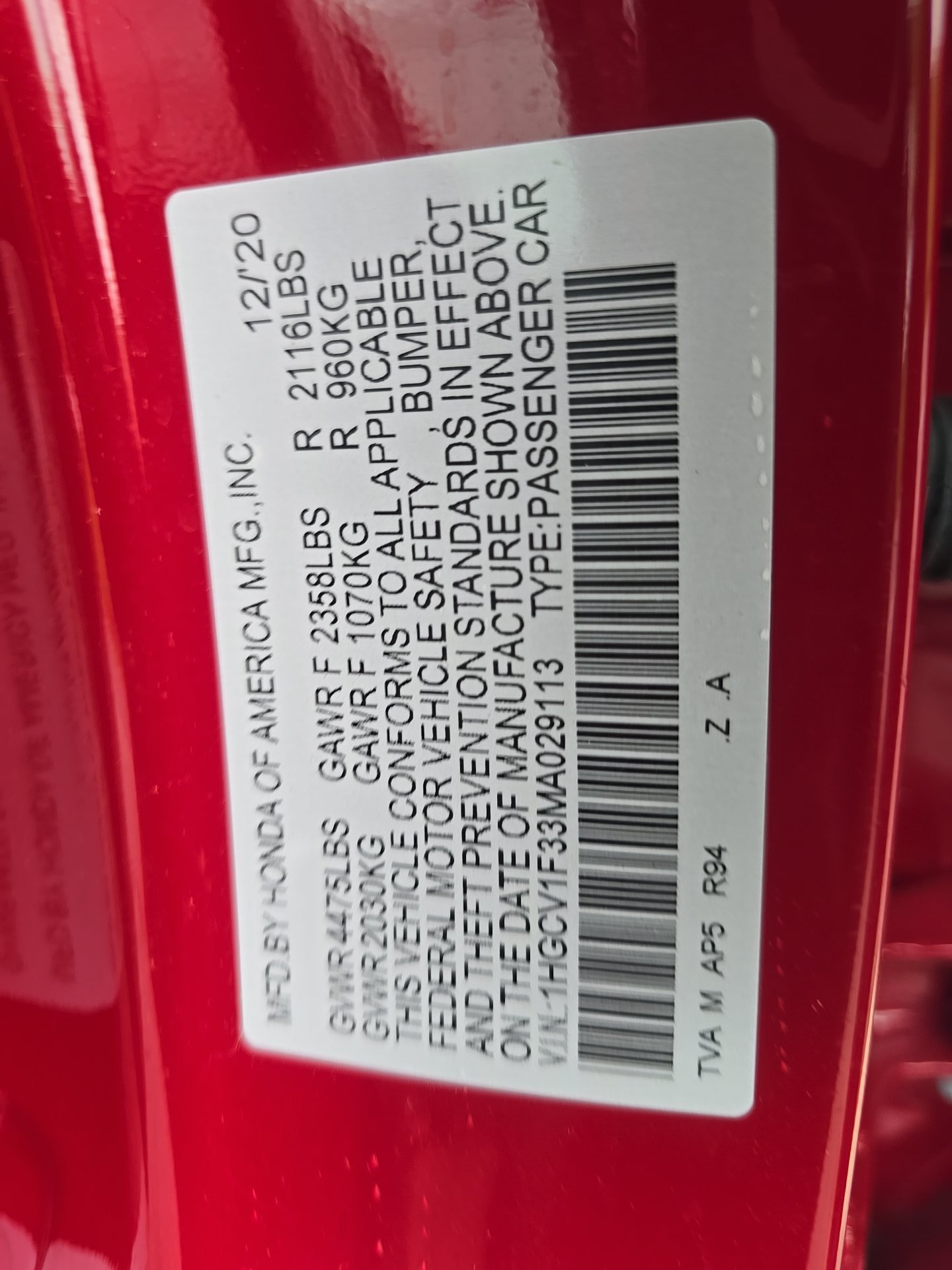 2021 Honda Accord Sport FWD