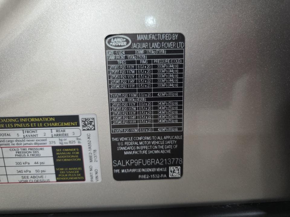 2024 Land Rover Range Rover SE AWD