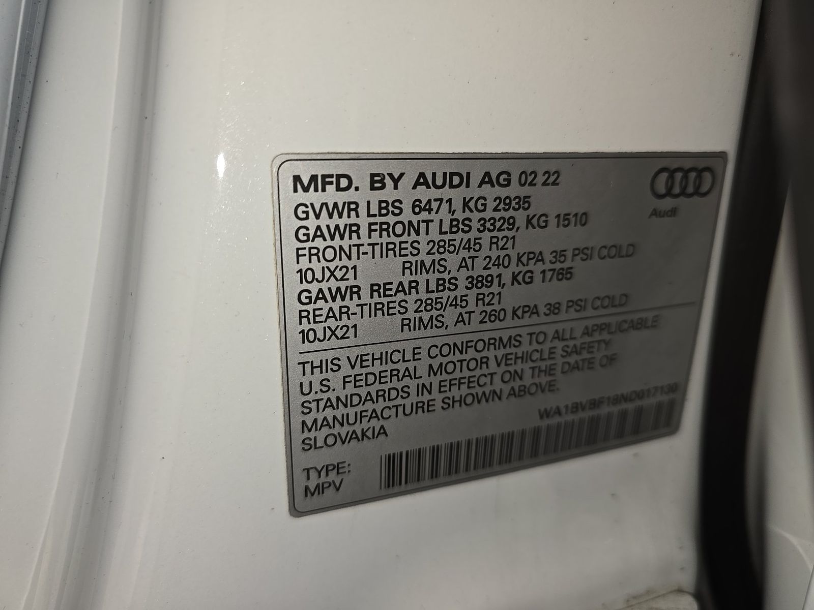 2022 Audi Q8 Premium Plus AWD