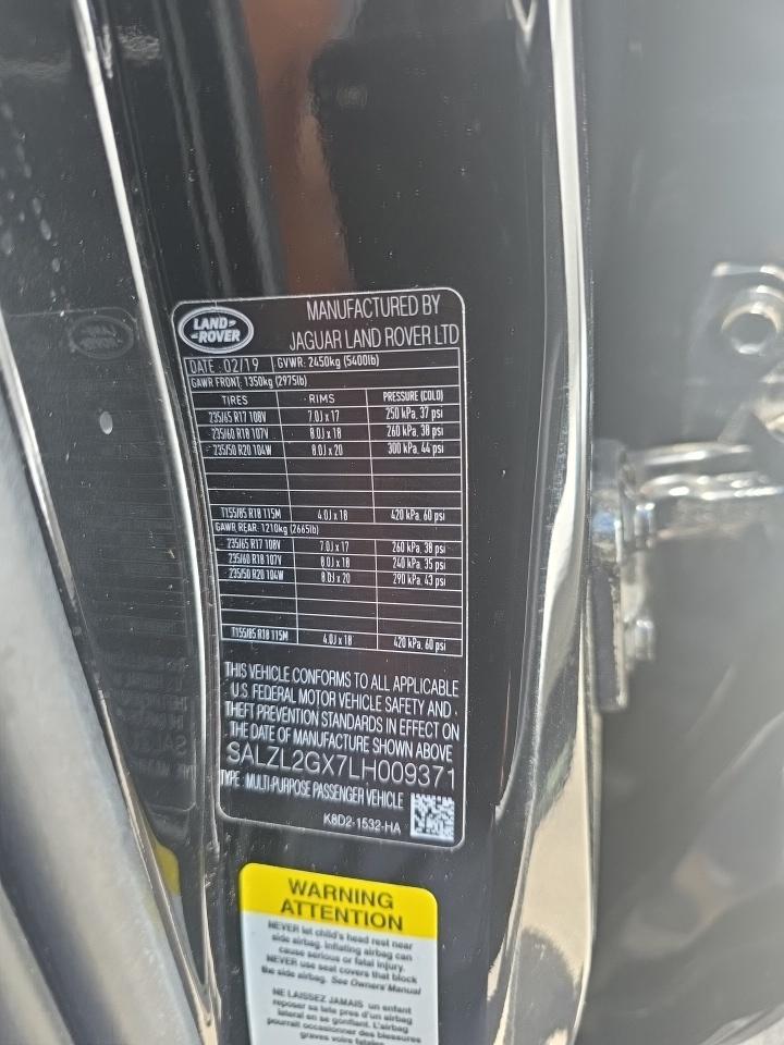 2020 Land Rover Range Rover Evoque R-Dynamic SE AWD
