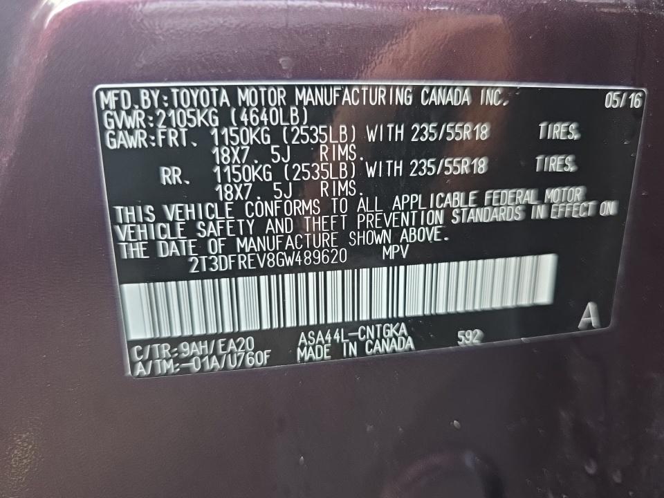 2016 Toyota RAV4 Limited AWD