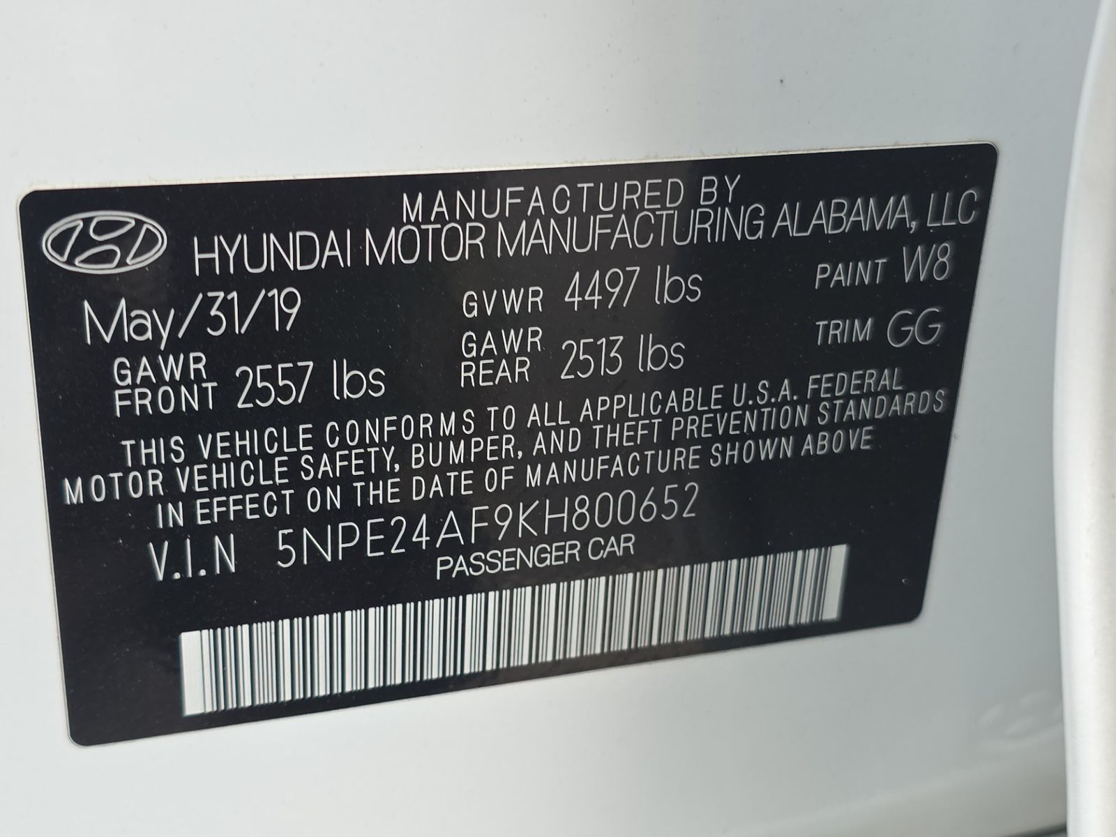 2019 Hyundai Sonata SE FWD