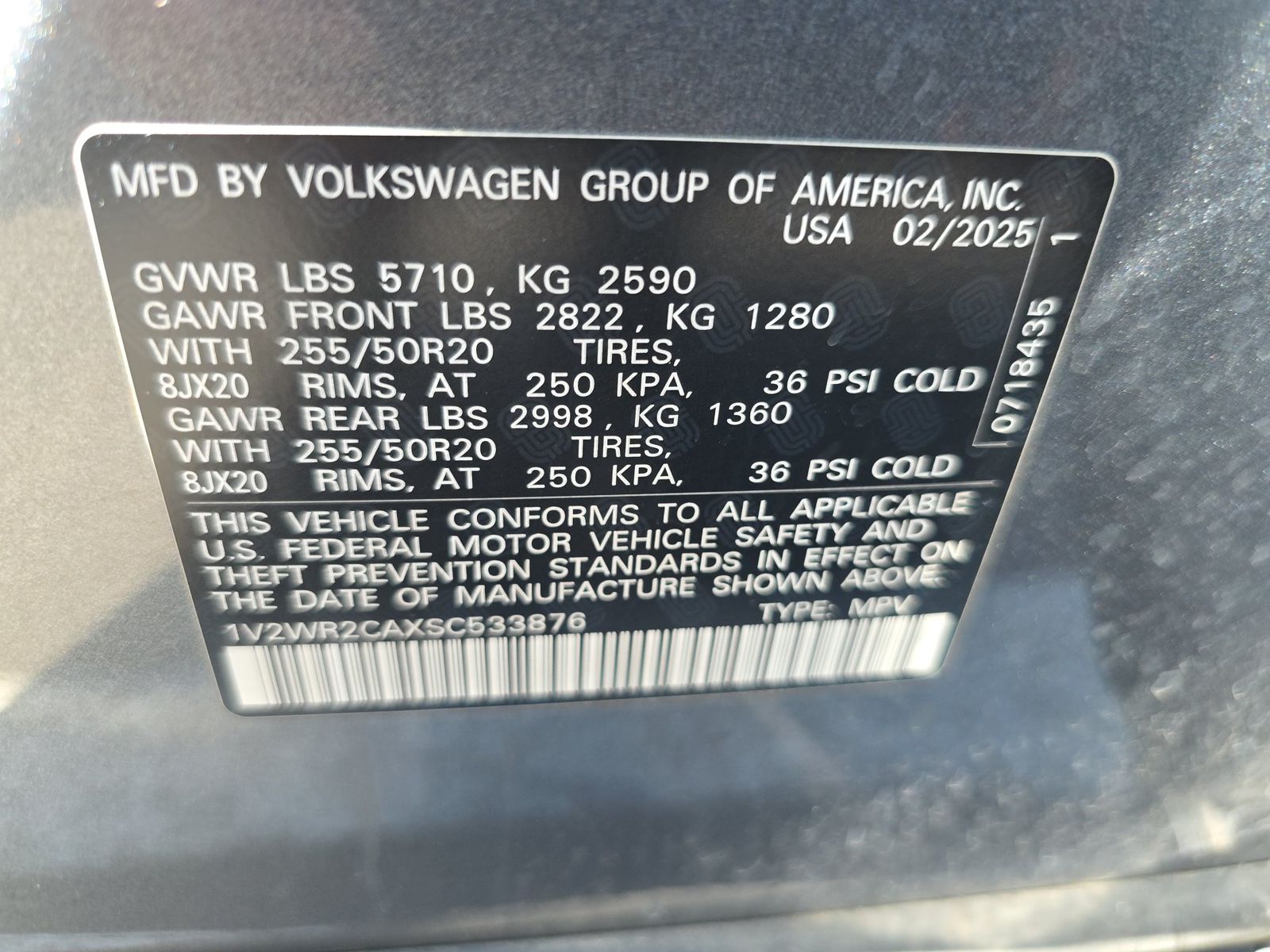 2025 Volkswagen Atlas 2.0T SE FWD