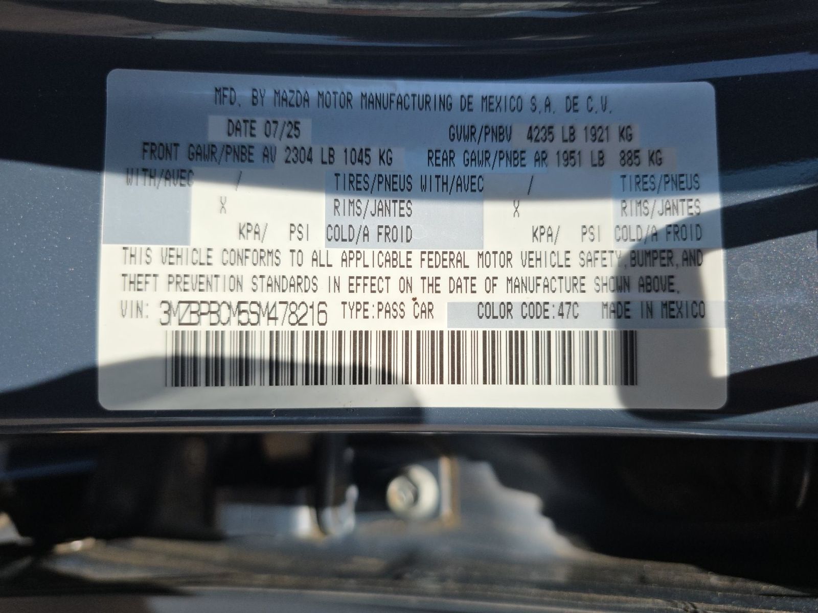 2025 MAZDA MAZDA3 2.5 S AWD