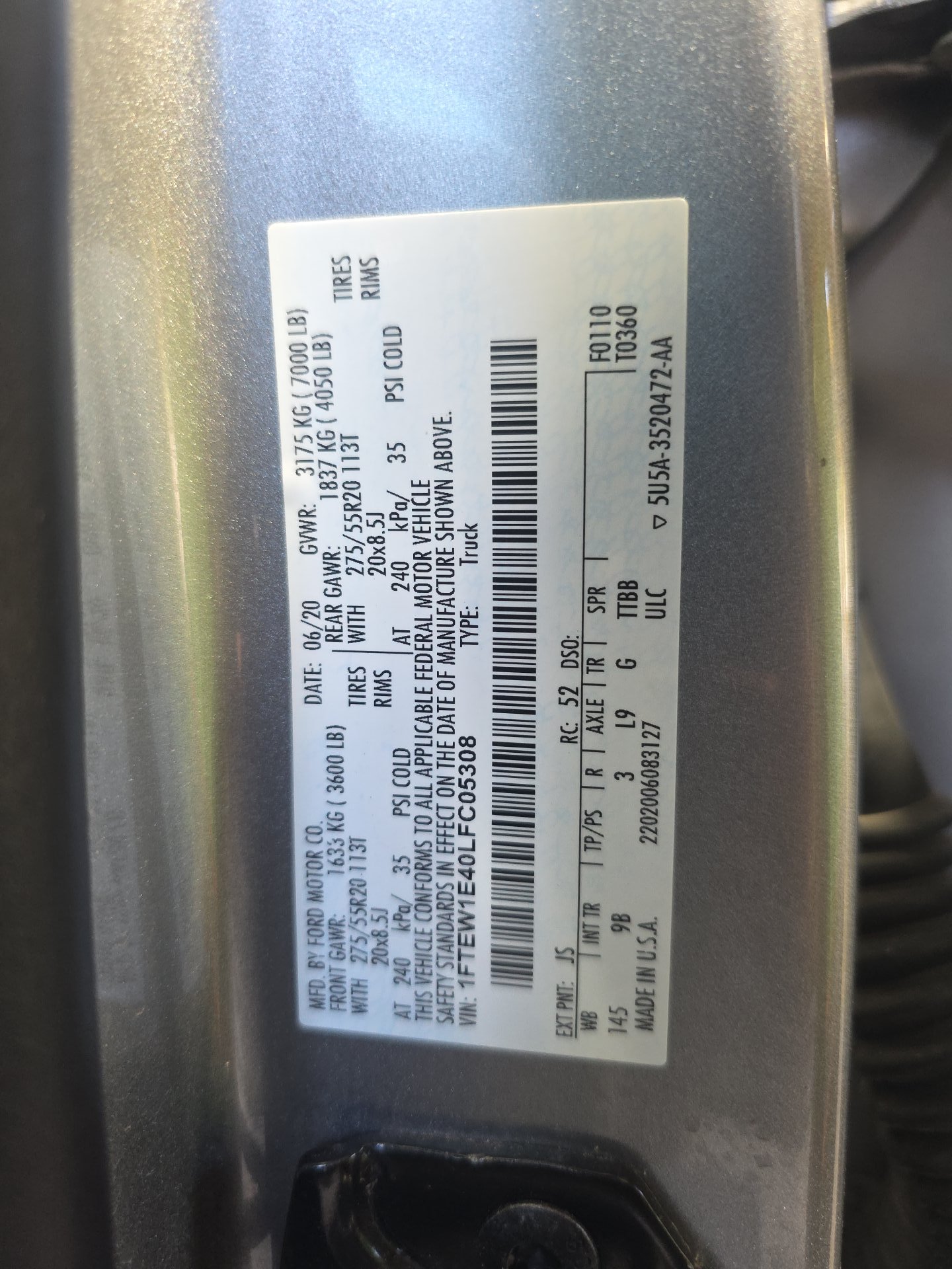 2020 Ford F-150 Platinum AWD