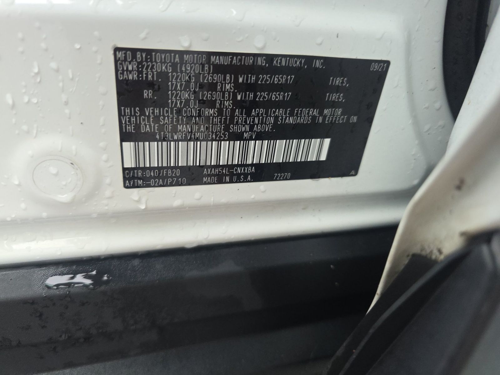 2021 Toyota RAV4 Hybrid LE AWD