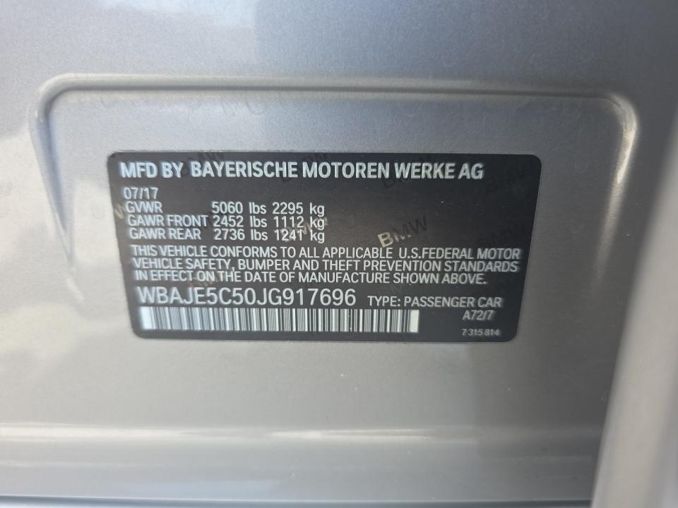 2018 BMW 5 Series 540i RWD