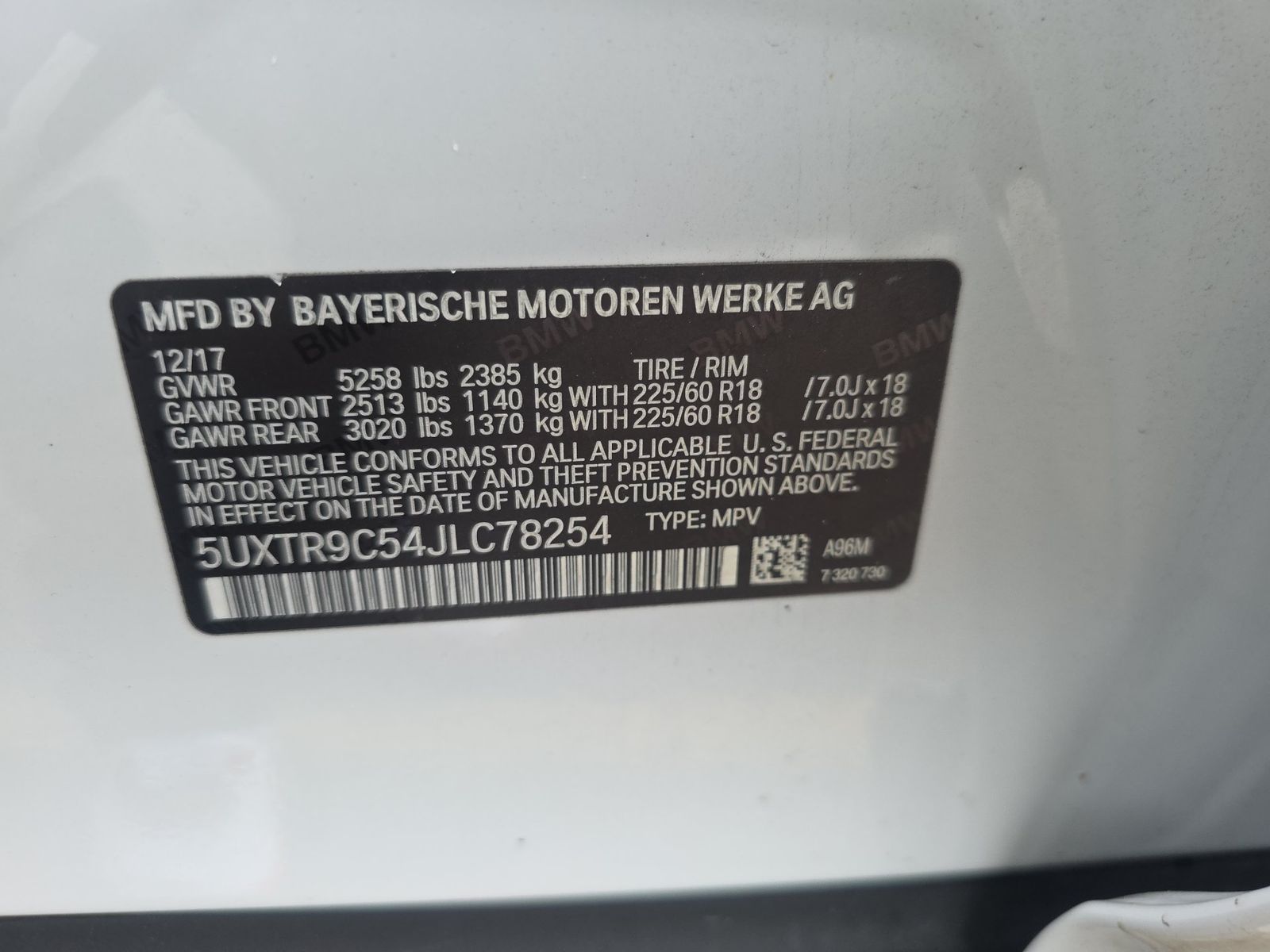 2018 BMW X3 xDrive30i AWD