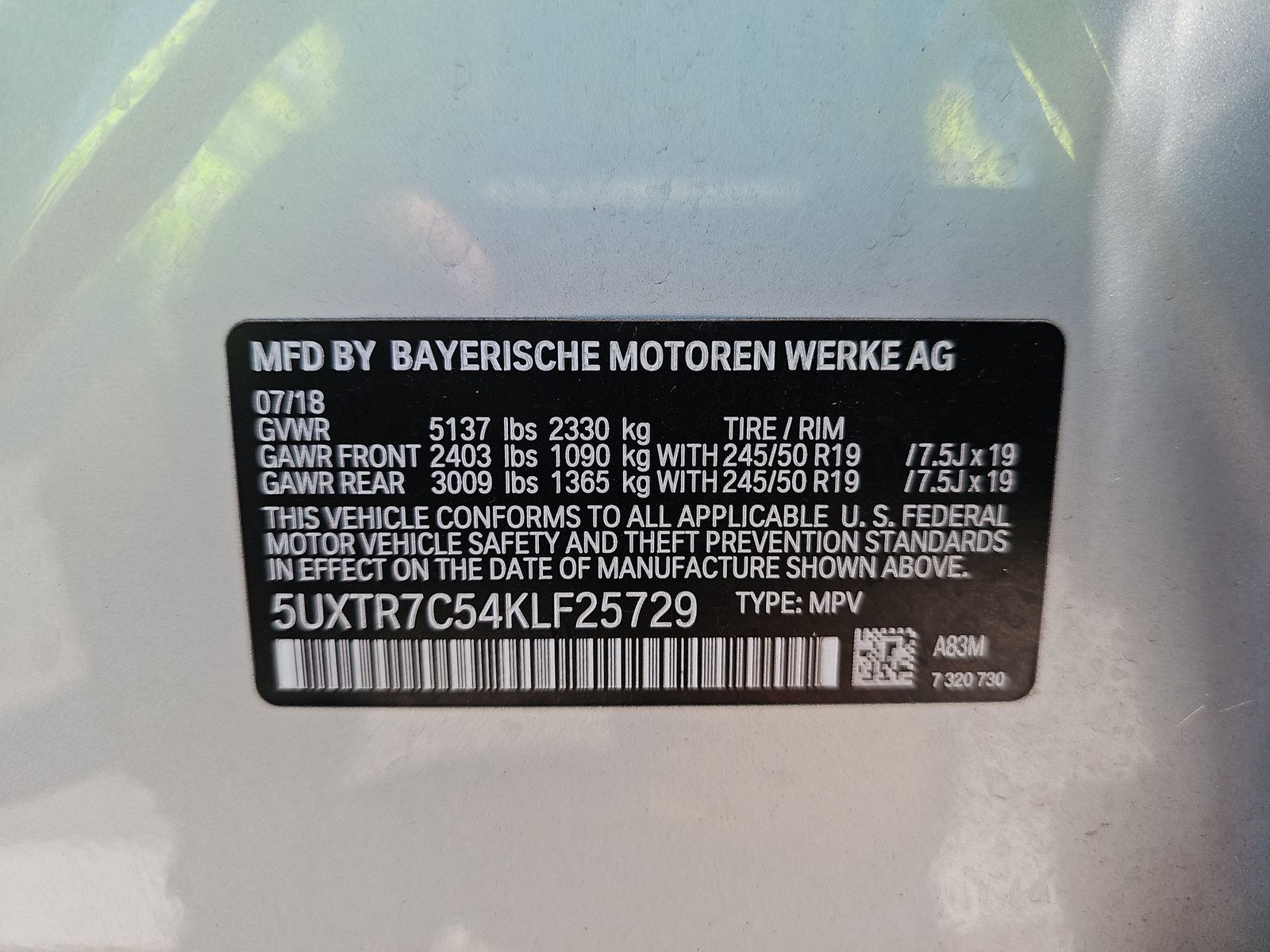 2019 BMW X3 sDrive30i RWD