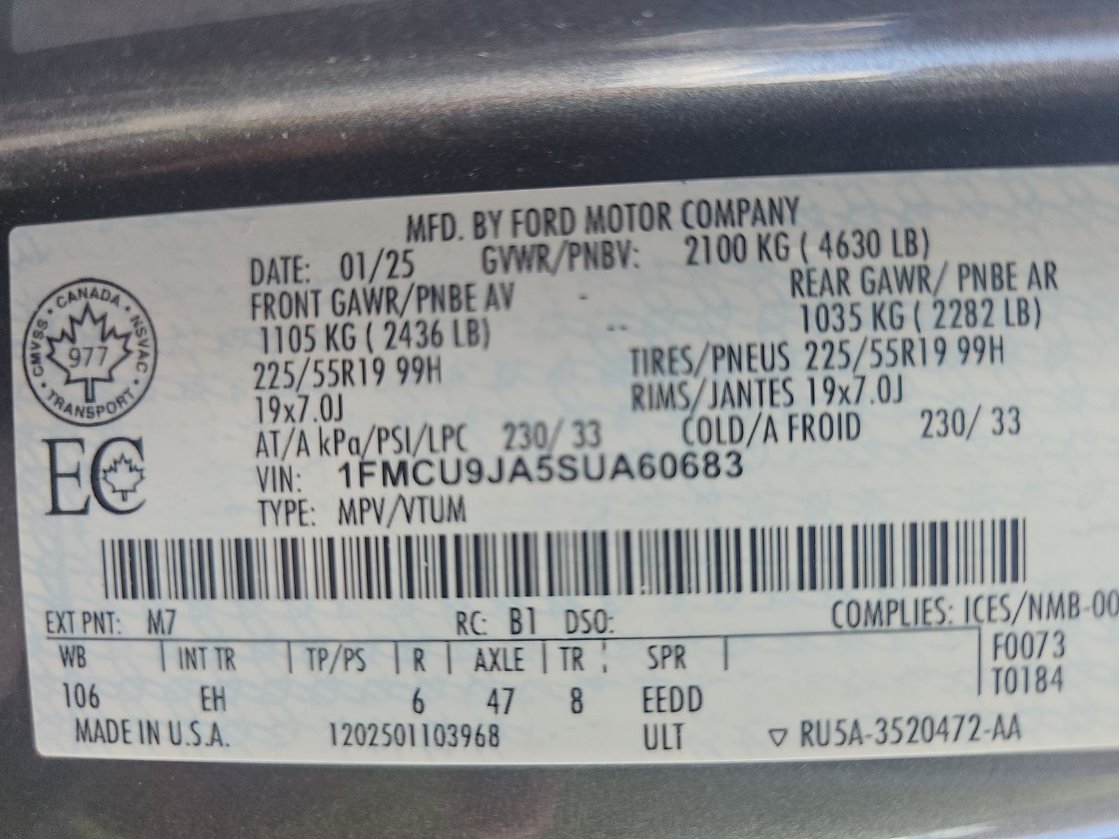 2025 Ford Escape Platinum AWD