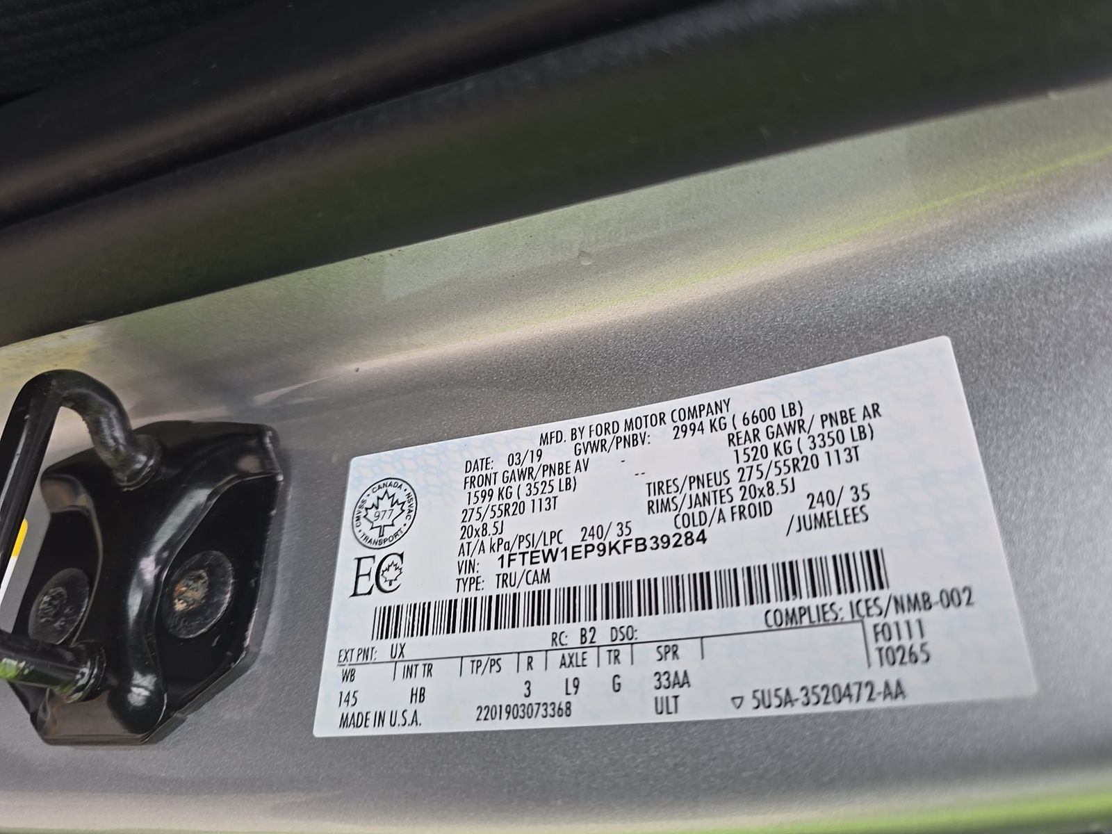 2019 Ford F-150 Lariat AWD