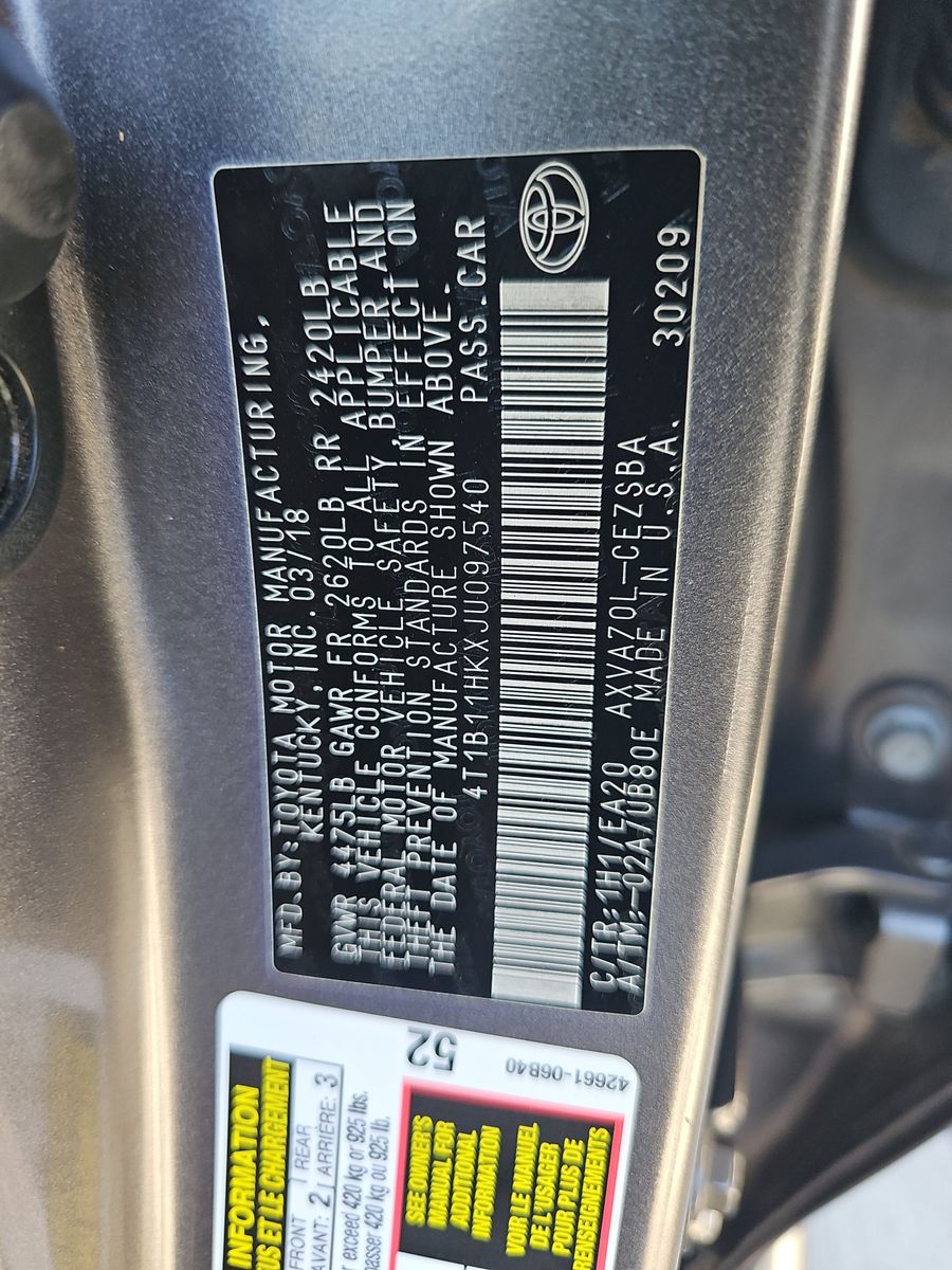 2018 Toyota Camry SE FWD
