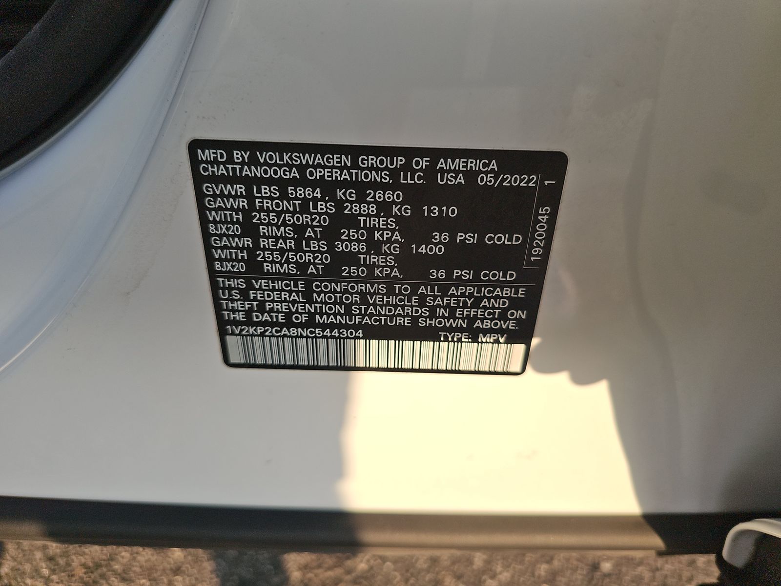2022 Volkswagen Atlas 2.0T SE AWD