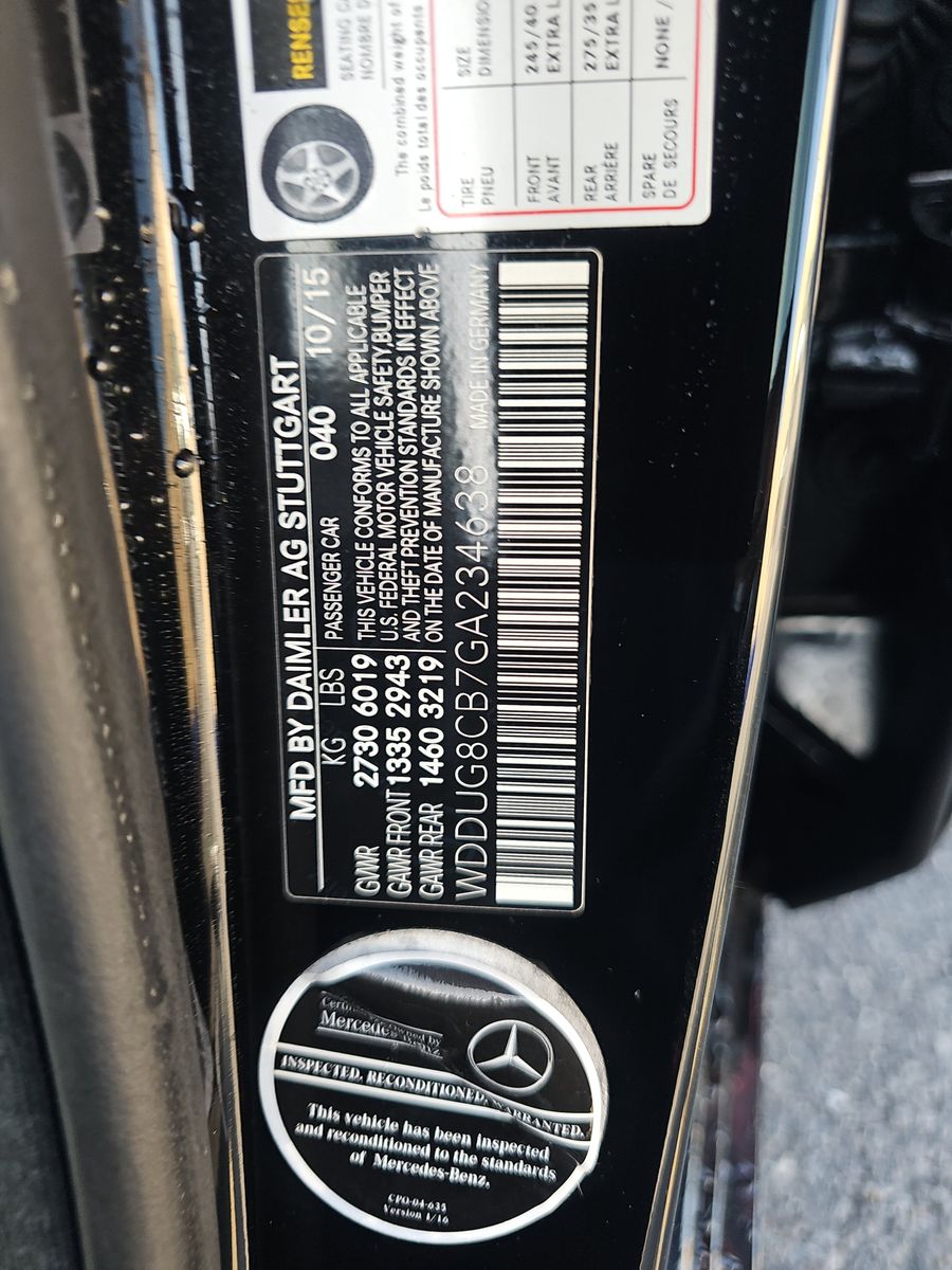 2016 Mercedes-Benz S-Class S 550 RWD