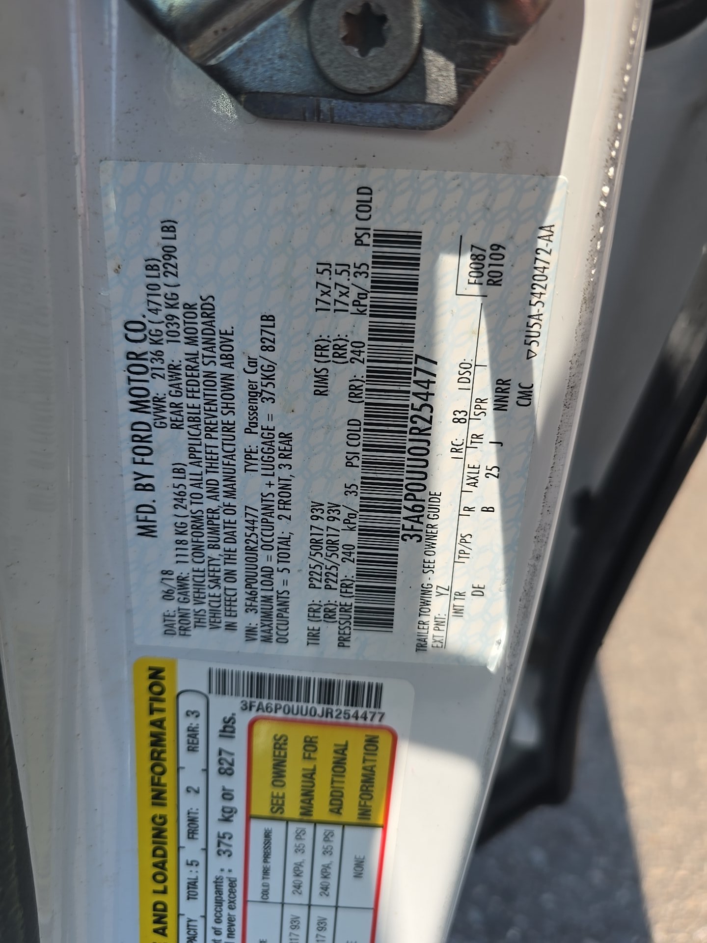 2018 Ford Fusion Hybrid S FWD