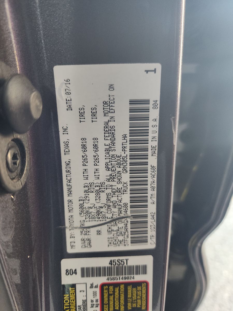 2016 Toyota Tacoma Limited AWD