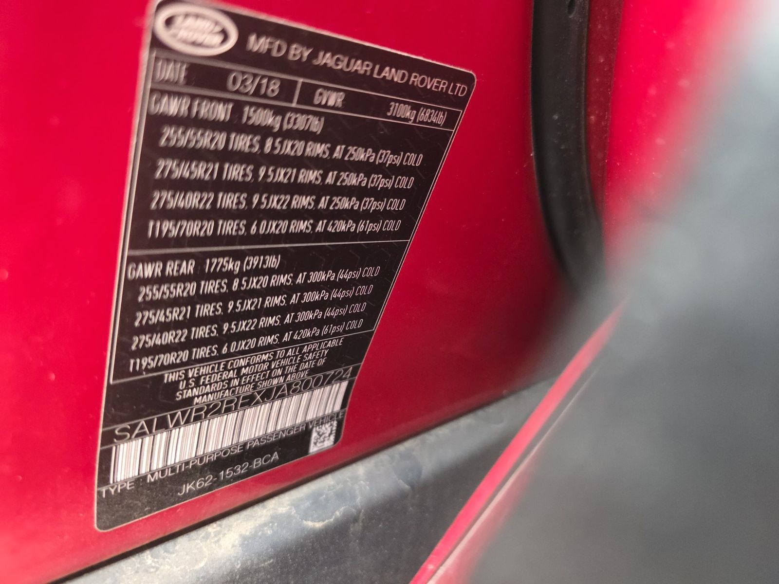 2018 Land Rover Range Rover Sport Dynamic AWD