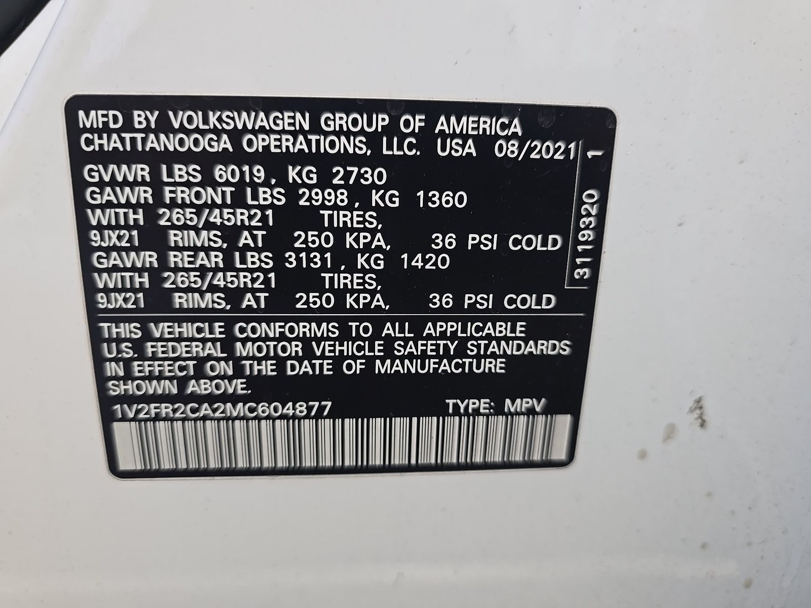 2021 Volkswagen Atlas 3.6L SEL Premium R-Line AWD