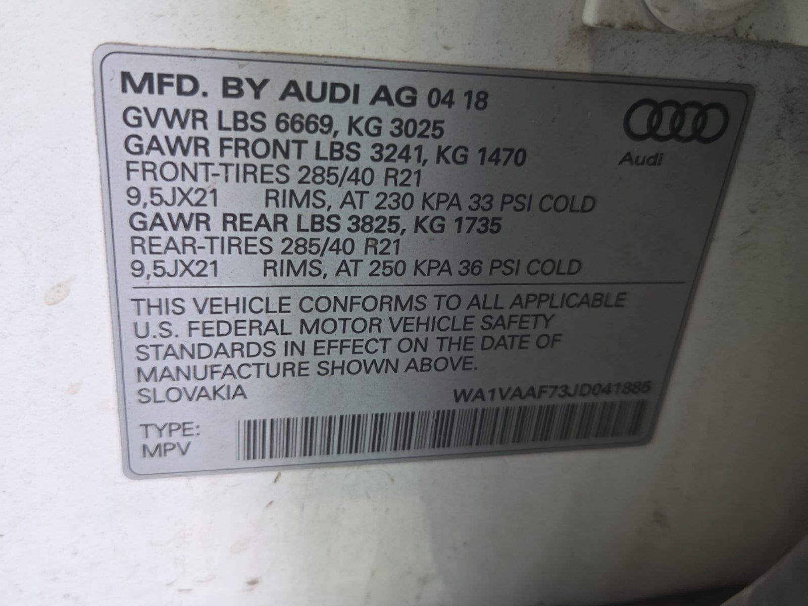 2018 Audi Q7 3.0T Prestige AWD